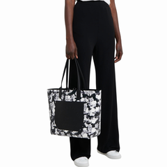 Karl Lagerfeld Tote Rankinė – juoda su gėlių raštu