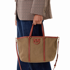 Pinko moteriška rankinė Miranda Shopper Classic PE 25 PLTT 104714 A2G2 – Ruda