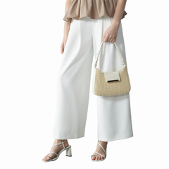 Anna Field rankinė – šiaudinė su odos imitacijos detalėmis