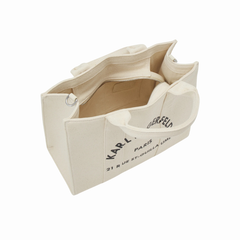 Karl Lagerfeld rankinė – Kreminės spalvos drobinė